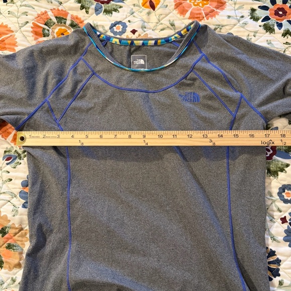 The North Face Long Sleeve Performance Base Layer Gray w/ Blue‎ Stitching Size L - Picture 6 of 9